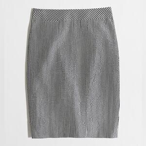 J.Crew Seersucker Striped Blue White Cotton Pencil Skirt Women’s Size 8